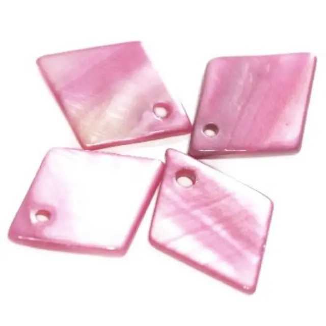 Mother of Pearl Ρόμβος Pink 15x19mm - 10τεμ