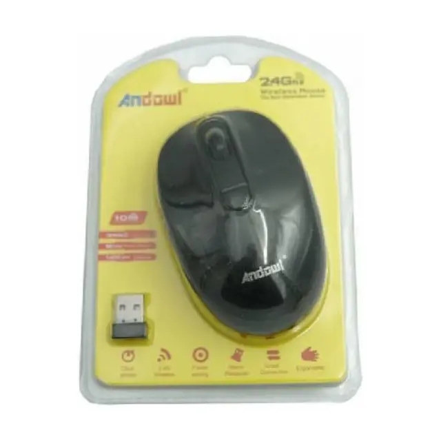 Andowl Q-220 Ασύρματο Mini Ποντίκι Μαύρο 3