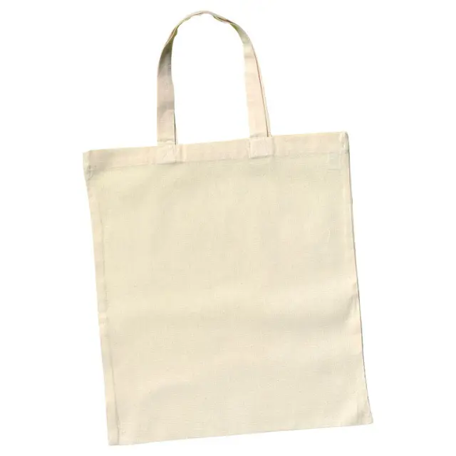 Τσάντα 100% Βαμβακερή, Natural, Κοντά Χερούλια - 38x42cm