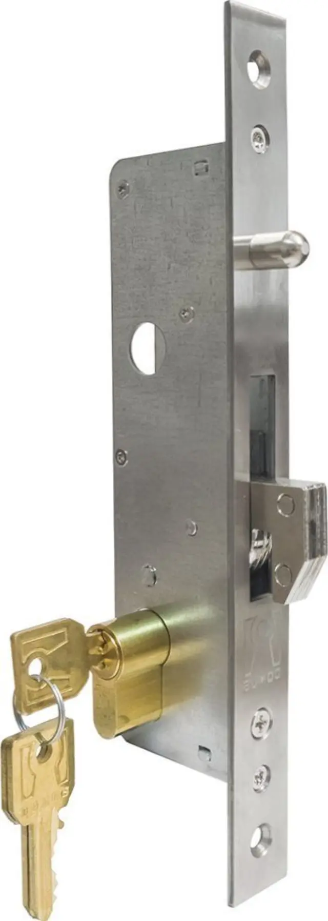 Domus 95120 - Χωνευτή Κλειδαριά Γάντζου 20mm με Κύλινδρο 54mm σε Ασημί Χρώμα 2