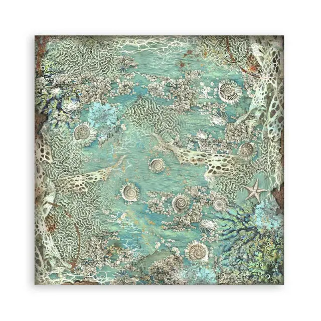Τυπωμένο ύφασμα Stamperia, 30x30cm, 4 τεμ, Songs of the Sea 3