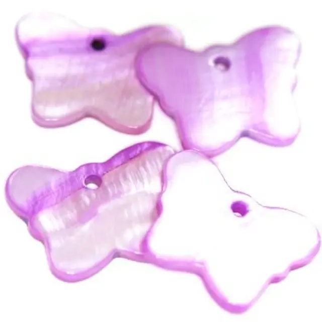Mother of Pearl Πεταλούδες Amethyst 10x19mm - 10τεμ
