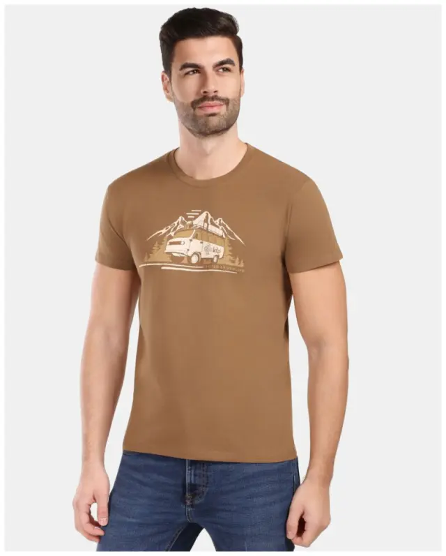 Ανδρικό T-shirt Kilpi Spacer-M Brown Cotton Comfort - ZM0305KI-BRN - 2XL