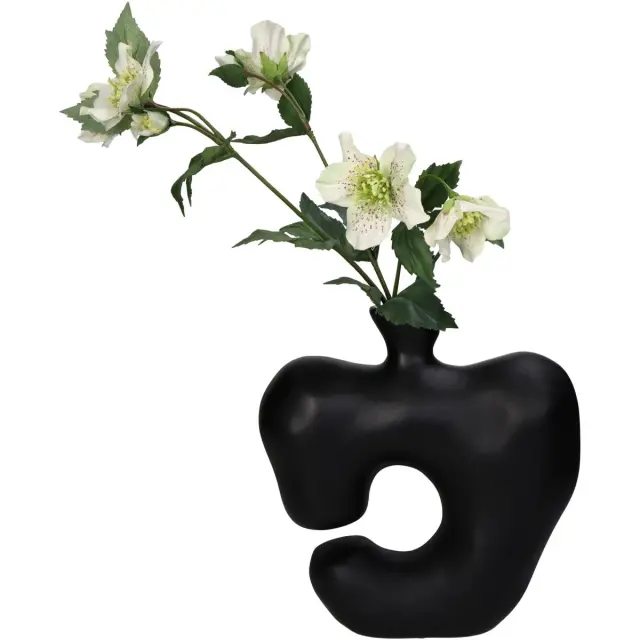 Βάζο Ακανόνιστο Μαύρο Polyresin 22.5x8x23.5cm 2
