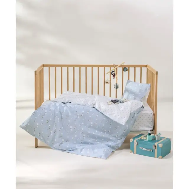 Σετ Σεντόνια Κούνιας 3 Τεμαχίων Kentia Besty Baby Blue-Cream 120x170