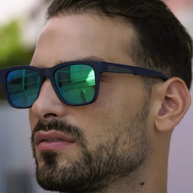 Ghetto Square Carbon Fiber Sunglasses Mattblue Frame Unisex 3