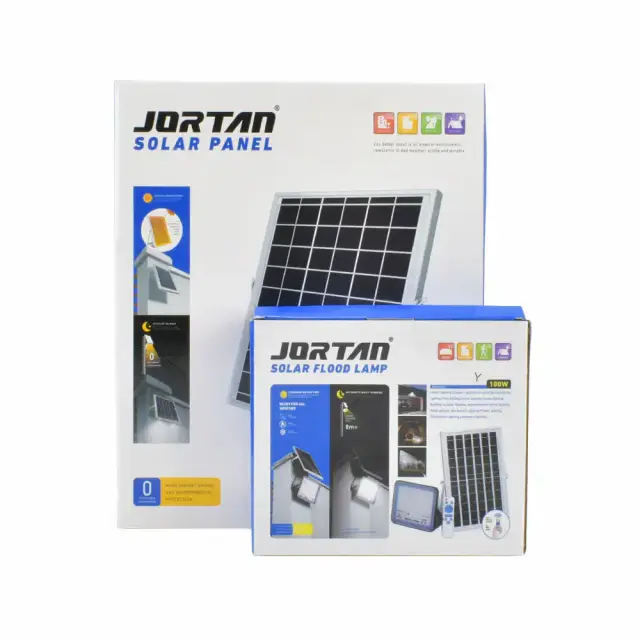 Jortan Στεγανός Ηλιακός Προβολέας LED 100W Ψυχρό Λευκό 6500K με Φωτοκύτταρο και Τηλεχειριστήριο IP66 JT-BS100W 3