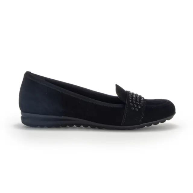 Gabor Μοκασίνια-Loafers Γυναικείο δέρμα Nubuck Μαύρο GAB/32624 47-SCHWARZ