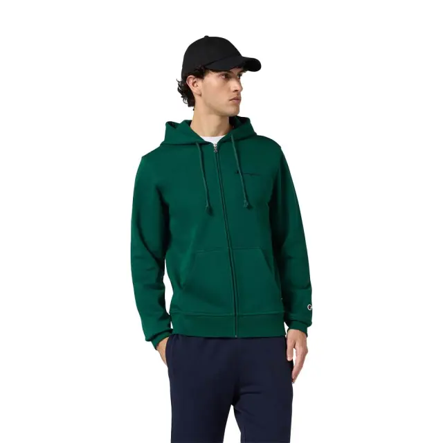 Champion Men's Fleece Full-Zip Small Logo Hoodie Πράσινο 221794-GS584 (Champion)