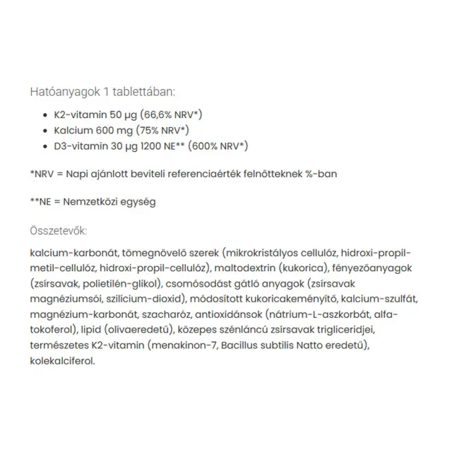 JutaVit Calcium Forte + Ca/K2/D3 2