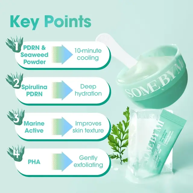 Some By Mi Spirulina PDRN Soothing Sherbet Mask - Καταπραϋντική μάσκα προσώπου με δροσερό αποτέλεσμα 10 τμχ x 1g 3
