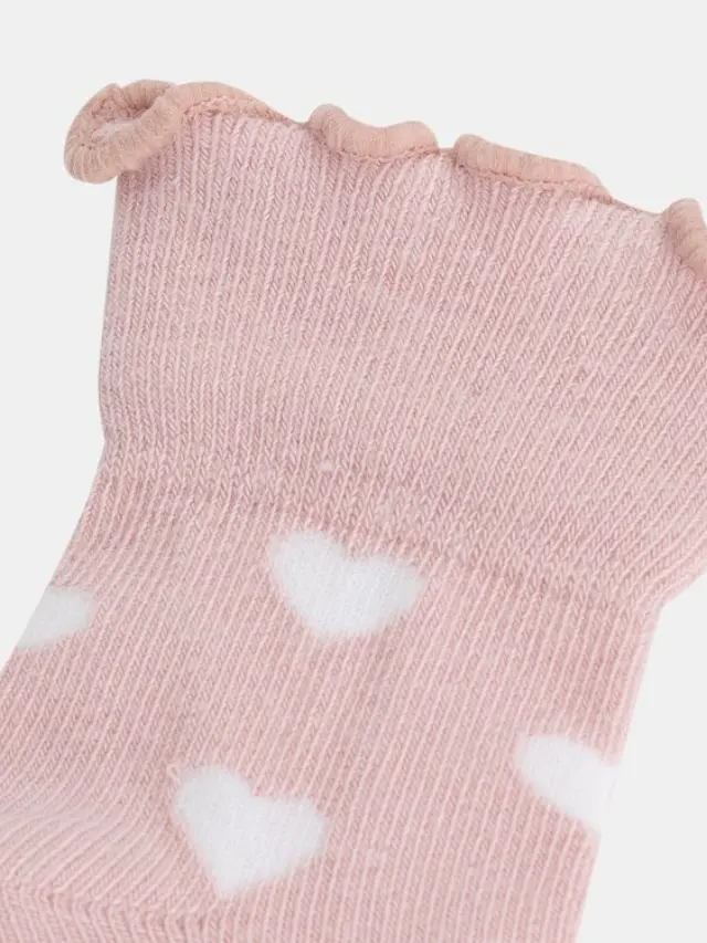 Βρεφικές Κάλτσες για Κορίτσια Pink Heart Ruffles ΡΟΖ 2