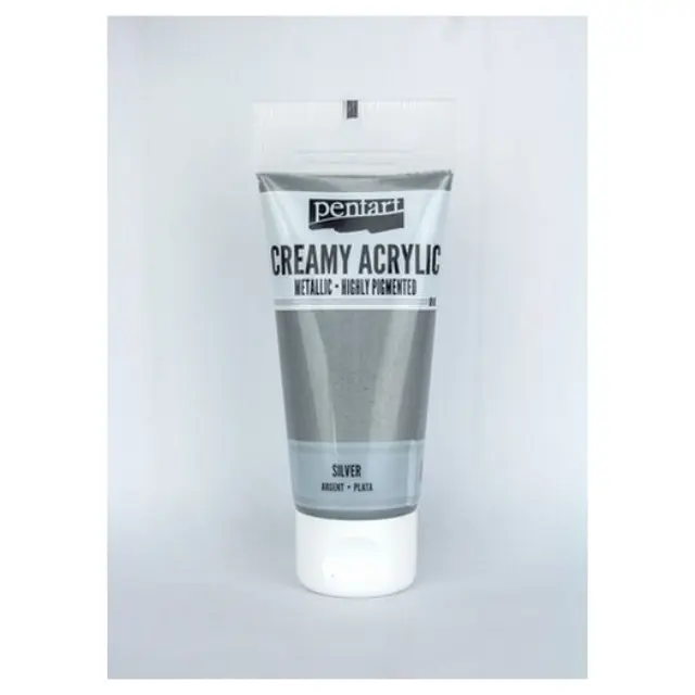 Χρώμα ακρυλικό Creamy 60ml Pentart - Metallic Silver