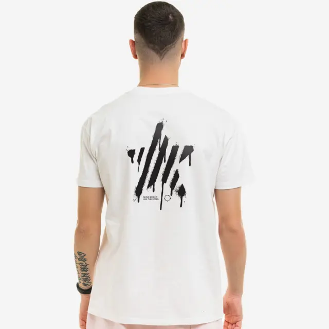 T-shirt Noshame® Λευκό με τύπωμα Graffiti Star - 122470 - XXL