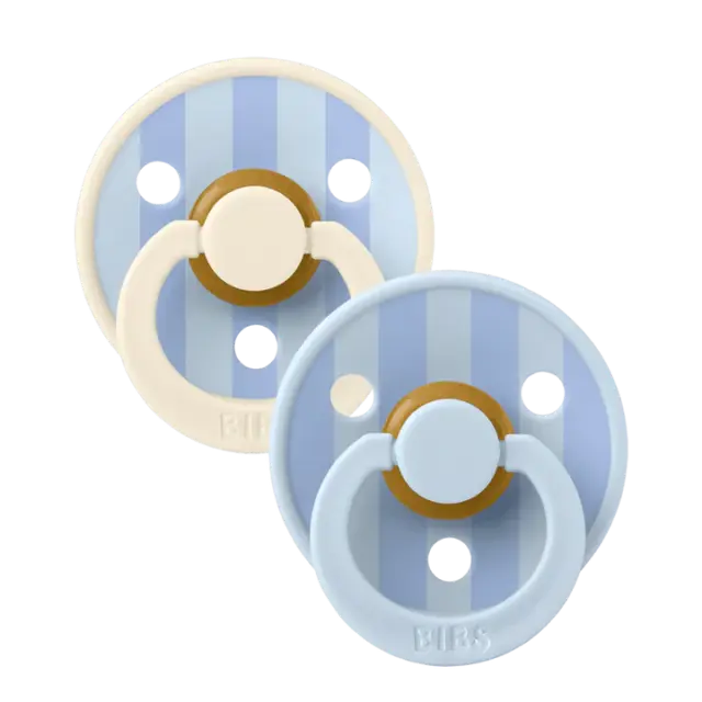 BIBS – STUDIO COLLECTION ΣΕΤ ΠΙΠΙΛΕΣ 2ΤΜΧ – BLOCK BABY BLUE/DUSTY BLUE – ΣΤΡΟΓΓΥΛΗ No2