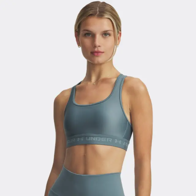 Under Armour Crossback Mid Bra (1361034-587) - Πετρόλ