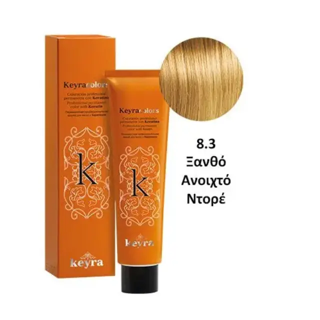 Keyra Επαγγελματική Βαφή Μαλλιών 100ml Νο8.3-Ξανθό Ανοιχτό Ντορέ