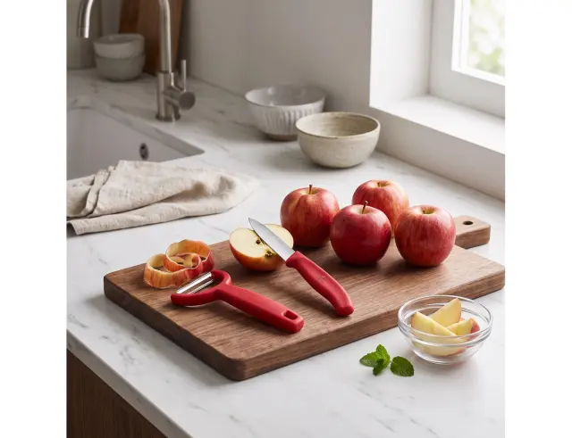 Σετ Μαχαίρια Γενικής Χρήσης & Αποφλοιωτής Victorinox Swiss Classic με μήκος λεπίδας 8cm - Red - 2 τεμάχια6.7111.22C1