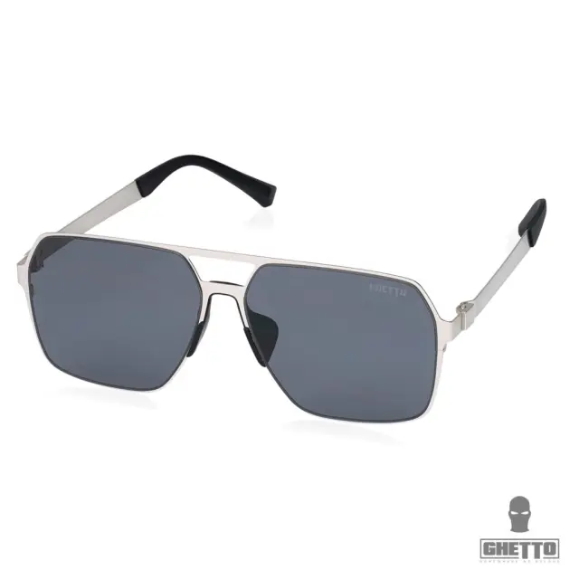 Ghetto Square Fashion Oversized Luxury Men Sunglasses Silver Frame