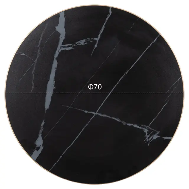 ΕΠΙΦΑΝΕΙΑ ΤΡΑΠΕΖΙΟΥ SINTERED STONE FB96653.13 BLACK MARBLE--ΠΛΑΙΣΙΟ ALU ΧΡΥΣΟ Φ70εκ. 2