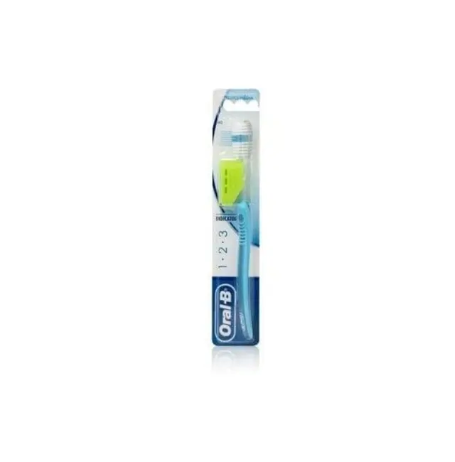 Oral-B 123 Indicator Χειροκίνητη Οδοντόβουρτσα Μπλε, 40mm Μέτρια, 1 τεμάχιο