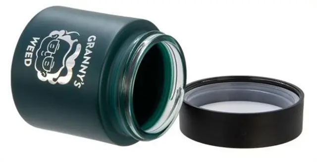 Γυάλινο Βάζο Granny's Smellproof Jar 120ml (4oz) με Γυαλί UV - Κλείνει Αεροστεγώς (Πράσινο) 2