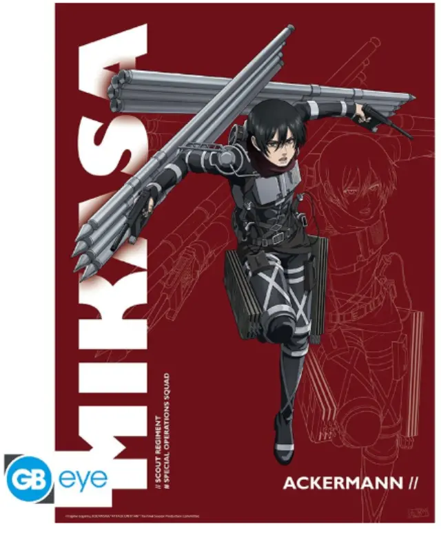 ATTACK ON TITAN Αφίσα S4 Mikasa (52x38cm)