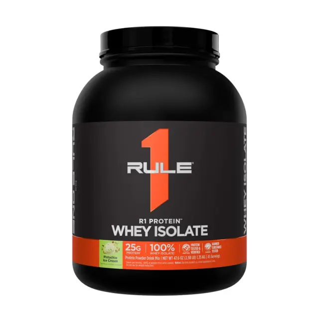 Rule1 R1 Protein Whey Isolate pistachio-ice-cream, 3-lbs