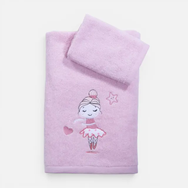 Πετσέτες Βρεφικές Σετ 2τεμ. Ballerine World Nef Nef Homeware, 100% ΒΑΜΒΑΚΙ - L.LILAC (041057)