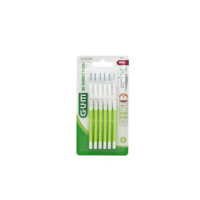GUM Bi-Directional Ultra Fine 0,7 (2114) Μεσοδόντια βουρτσάκια για Αποτελεσματική Αφαίρεση της Πλάκας, 6τεμ