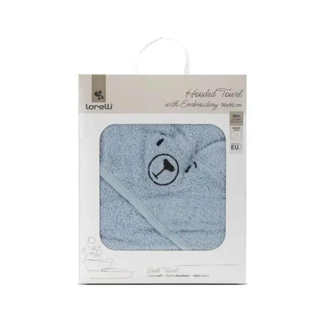 Lorelli Βρεφική Κάπα - Μπουρνούζι 90*90cm Με Κέντημα One Size Soft Blue 10420090002 2