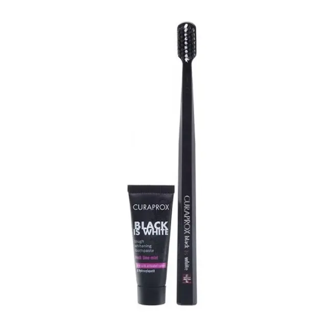 CURAPROX Black is White Light Pack (CS 5460 Ultra Soft + whitening paste 8ml) - Οδοντόβουρτσα + Οδοντόκρεμα 2