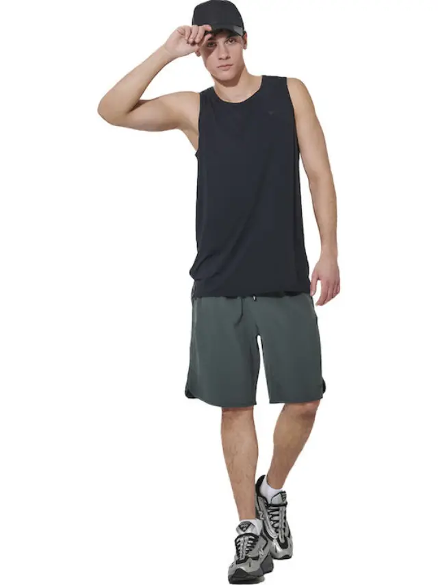 BODY ACTION MEN'S LIGHTWEIGHT YOGA TANK TOP BLACK - M 3