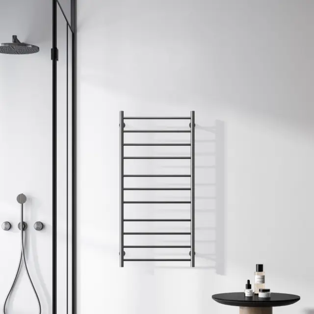 Ηλεκτρικό θερμαντικό σώμα μπάνιου Gun Metal TRUMPET KARAG 100x48x10cm 110W