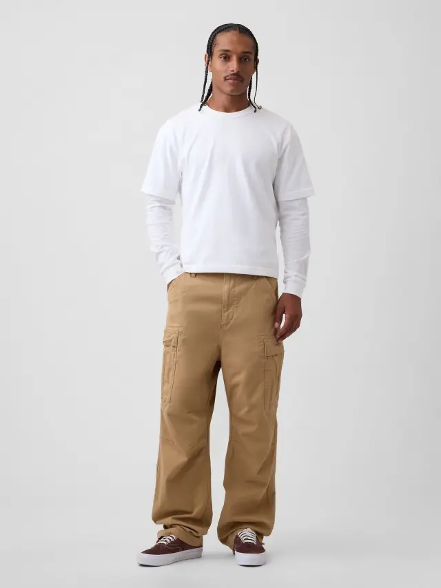 Ανδρικό Cargo Παντελόνι Baggy CLASSIC KHAKI