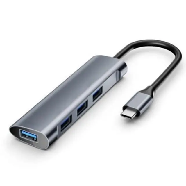Andowl Q-HU120 USB 2.0 Hub 4 Θυρών με σύνδεση USB-C Γκρι (Q-HU120)