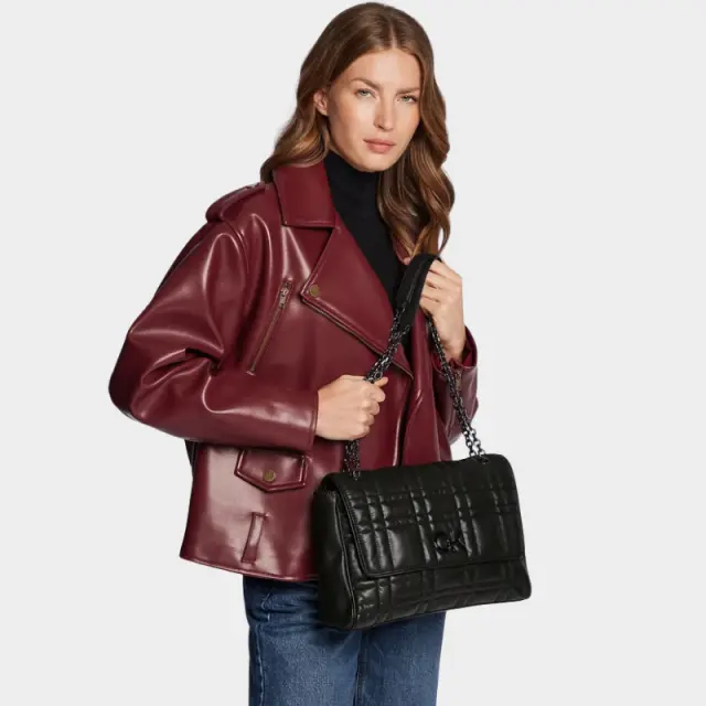 Calvin Klein - Γυναικεία Τσάντα Ώμου Re-Lock Quilt Shoulder Bag Lg K60K609884-BAX Μαύρη 2