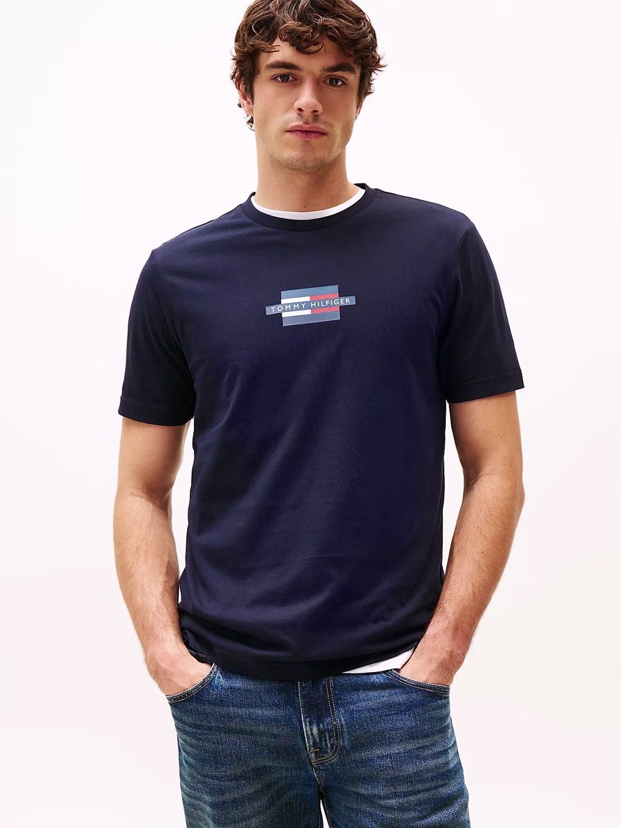 Tommy Hilfiger Ανδρικό Μπλε Σκούρο T-Shirt Μπλε Σκούρο - S