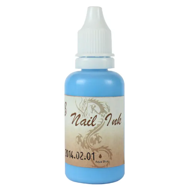 Ακρυλικό χρώμα αερογράφου Γαλάζιο - Airbrush Aqua Blue Nail Ink 30ml OEM