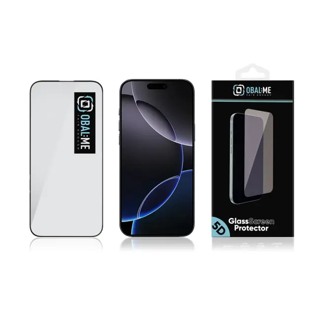 OBAL:ME 5D Glass Screen Protector for Apple iPhone 16 Pro Max Black 3