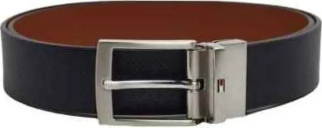 Tommy Hilfiger Ανδρική Μεσαία Ζώνη Διπλής Όψης Adan Rev 3.5 Pebble Μπλε/Καφέ 85cm