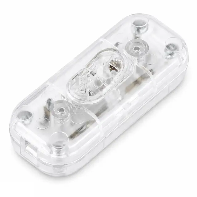 Inline Cord Switch for Round Cable, 1-Pole, 2A, 250V, transparent