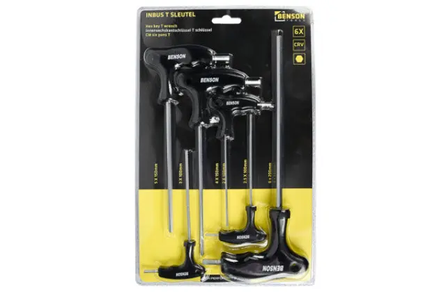Hex key set t-handle 6 pieces