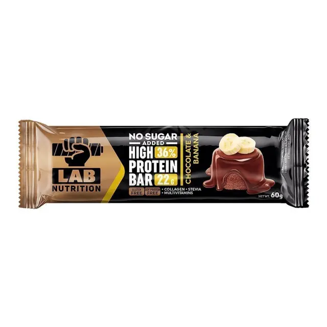 Lab Nutrition High Protein Bar Chocolate Banana Σοκολάτα Μπανάνα Μπάρα Υψηλής Πρωτεΐνης, 60gr