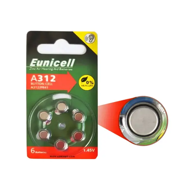 Μπαταρία Eunicell A312/PR41 1.45V 6 τεμάχια