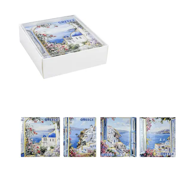 Σετ σουβέρ Greece 4τμχ - Coaster set 4pcs 026064