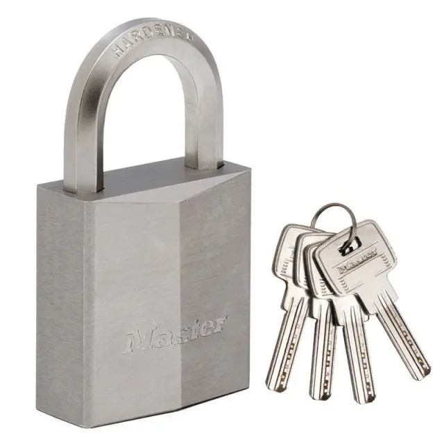Master Lock 1145PEURD - Λουκέτο μπρούτζινο επινικελωμένο, βαρέως τύπου με εξάγωνο λαιμό 40mm