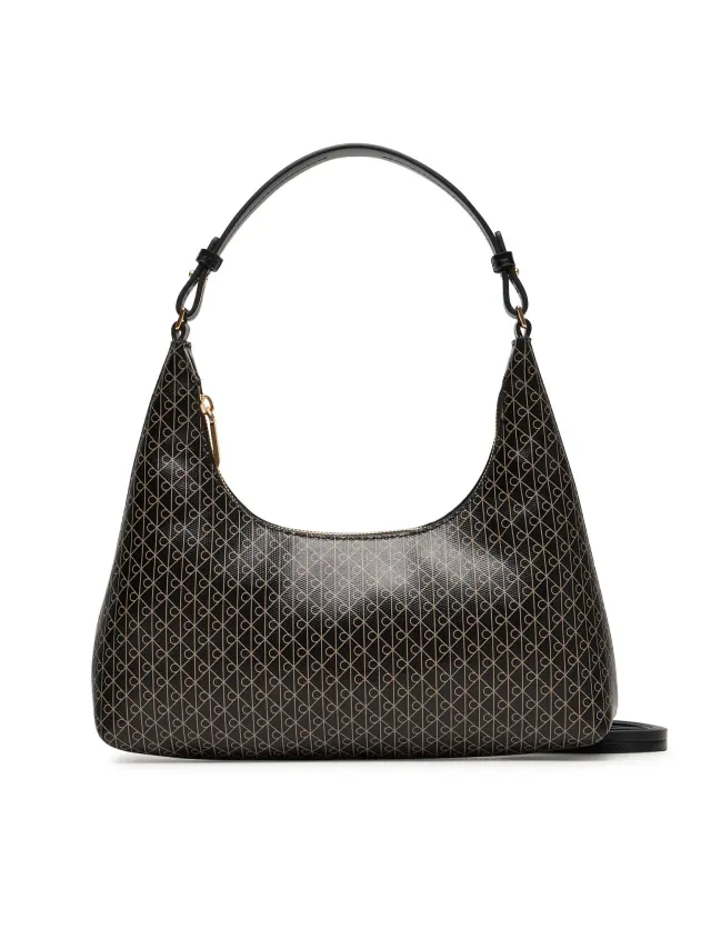 Calvin Klein Emblem Aop Conv Shoulder Bag Μαύρη Γυναικεία Τσάντα