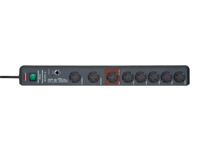 Πολύπριζο Ασφαλείας Secure Tec Brennenstuhl - 8x Schuko - 19500A - Με Διακόπτη On/Off - Καλώδιο 3m - Ανθρακί150144 2