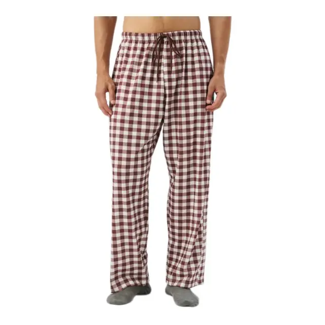 Minerva Ανδρικό Παντελόνι Πυτζάμας Oversized Εμπριμέ, Χρώμα Plaid Ecru-Brown